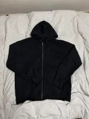 UNIQLO スウェットフルジップアップパーカ フードジップアップ ブラック XL