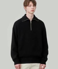 美品】＜H＞5G クラシックウール ハーフジップ ポロカラーニット