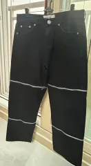 @ easy busy ブラック ジッパー デニム パンツ