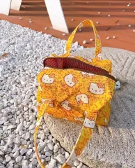 イエローレオパード ハローキティ トートバッグ オレンジ ハローキティ 手提げバッグ