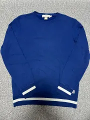 H&M 青 ストライプ スウェット