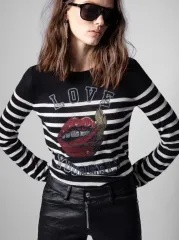 ZADIG&VOLTAIRE ザディグ・エ・ヴォルテール ソース カシミア ストライプ セーターのサムネイル