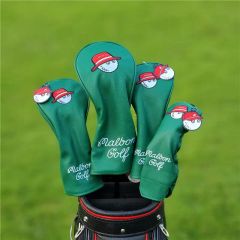 マルボンゴルフ Malbon Golf 美品ヘッドカバー 5点セット緑×刺繍柄