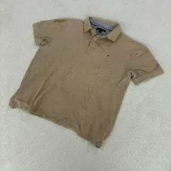 トミーヒルフィガー カーキ色 半袖 ポロTシャツ