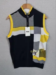 新品) 90) FILA フィラ ニット ベスト ジップアップのサムネイル