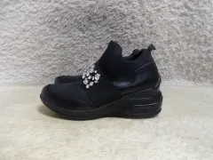 245 FORNARINA (フォルナリーナ) キュービック スニーカー スポーツシューズ ブラック 中古 ウェッジ