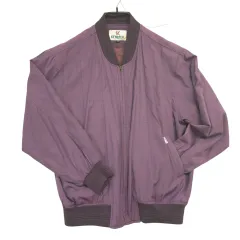 90s パープル CHECK ブルゾン ジャケット MA-1 スタイル L