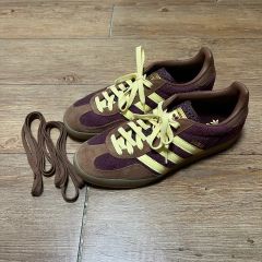 adidas GAZELLE パープル ブラウン スニーカー - メルカリ