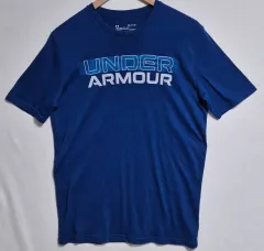 S-M) アンダーアーマー ブルー 半袖Tシャツ