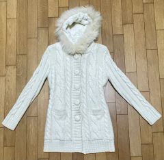 ヴィンテージ】古着 毛皮 リアルファー カーディガン 茶色 レトロ 