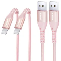 新品 SUNGUY iPhone 充電ケーブル 0.3M 2本セット ライトニングケーブル MFi認証済み ナイロン高耐久 断線防止 Lightning ケーブル 2.4A急速充電 アイフォン充電 データ転送同期 Carplay対応 充電器 コード iPhon