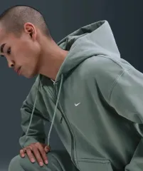 ナイキ ソロ スウッシュ フルジップアップ フリース フーディー L(100) クレイ グリーン