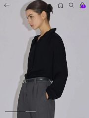 loin.シルクオーバーシャツ ネイビー 井川遥 - メルカリ
