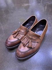 美品Ferragamoフェラガモトラメッザスエードモカタッセルローファー