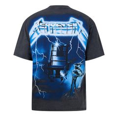 リプレゼント メンズ トップス Tシャツ プリントール Represent Mens Rep Lightning TShirt Centre Metallica Print Vintage Grey