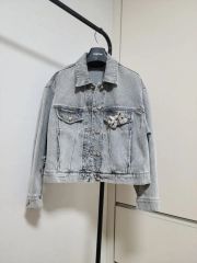 MM6カットオフデニムWashed Text PrintDenim Jacket - メルカリ