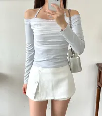 オフショルダー長袖Tシャツ