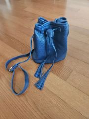 ワランワヤン ノスノス レザー 春夏 カゴバッグ ステッチ ブルー