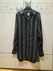 H&M ブラック ストライプ シャツ XSサイズ