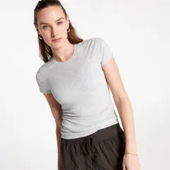 キャリー レディース トップス Tシャツ CALIA Womens Everyday Rib Short Sleeve Tee Light Heather Grey グレーのサムネイル