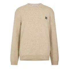 メゾンキツネ メンズ アウター ニット・セーター クルーネック Maison Kitsune Mens Fox Hood Milano Lamb Crew Neck Jumper Tan Beigeのサムネイル