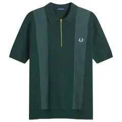 フレッドペリー メンズ トップス ポロシャツ ニット Fred Perry Panel Knitted Polo Shirt Grassroots