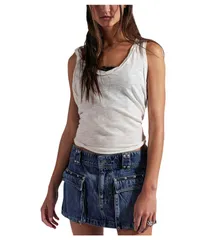 フリーピープル レディース ボトムスカート ミニ デニム Free People Hera Studdedenimini SkirtWo Juno デニム