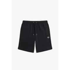フレッドペリー メンズ ボトムス カジュアルパンツ ショートパンツ フリース Fred Perry Mens Fleece Jogger Shorts Black 102 ブラックのサムネイル