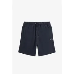 フレッドペリー メンズ ボトムス カジュアルパンツ ショートパンツ フリース Fred Perry Mens Fleece Jogger Shorts Navy 608 ネイビーのサムネイル