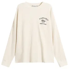カーハート メンズ トップス Tシャツ Carhartt WIP Long Sleeveightynine Waffle TShirt Natural Black ブラック