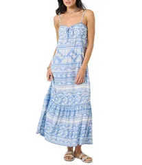 オニール レディース トップス ワンピース プリント ミディ ONeill Tasmin Abstract Printed Woven Midi Dress Azurineのサムネイル
