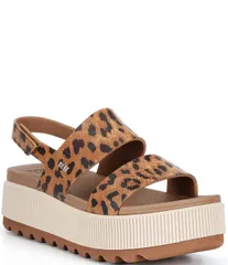 リーフ レディース シューズ サンダル プラットフォーム プリント Reef Womens Water Vista Higher Leopard Print Platform Sandals Leopのサムネイル