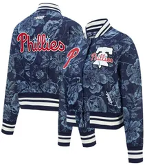 プロスタンダード レディース アウター ジャケット・ブルゾン フラワー柄 クロップド デニム フラワー Pro Standard Womens Philadelphia Phillies Blue Dのサムネイル