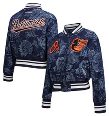 プロスタンダード レディース アウター ジャケット・ブルゾン フラワー柄 クロップド デニム フラワー Pro Standard Womens Baltimore Orioles Blue Denimのサムネイル