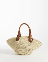 マンゴ レディース バッグ Tシャツ Mango Teen raffia cross body bag BEIGE ベージュのサムネイル