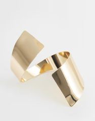 希少 セリーヌ バングル マンシェット ゴールド レザー 金 黒