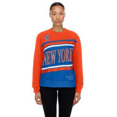 뉴엘라 레이디스 아우터 파커 스웨트 크루넥 셔츠 New Era Womens New York Mets Blue Game Day Crewneck Sweatshir
