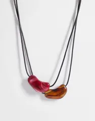 アクセサライズ レディース アクセサリー ネックレス・チョーカー・ペンダントトップ レース Accessorize 2 pack pebble cord necklaces BROWN ブラウンのサムネイル