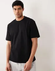 マンゴ レディース トップス Tシャツ リラックスフィット クルーネック コットン Mango 100 cotton relaxed fit crew neck tshirt Black ブラックのサムネイル