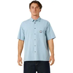 リップカール メンズ トップス シャツ 半袖 Rip Curl Premium Surf Check ShortSleeve Shirt Mens Fadedenim デニムのサムネイル