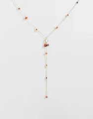 マンゴ レディース アクセサリー ネックレス・チョーカー・ペンダントトップ レース Mango drop chainecklace with real stone beads GOLD ゴールドのサムネイル