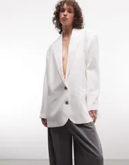 モンキ レディース アウター ジャケット・ブルゾン ブレザー Monki relaxed blazer Off white オフホワイトのサムネイル