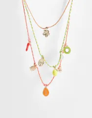 アクセサライズ レディース アクセサリー ネックレス・チョーカー・ペンダントトップ レース Accessorize 3 pack cord charm necklaces Multi マルチカラーのサムネイル