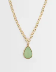 アクセサライズ レディース アクセサリー ネックレス・チョーカー・ペンダントトップ レース Accessorize single faux gem pendant necklace GREEN グリーのサムネイル