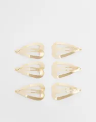 エイソス レディース アクセサリー ASOS DESIGN 6pack heart shaped silver snap clips GOLD ゴールドのサムネイル