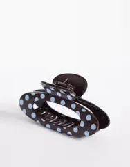 エイソス レディース アクセサリー ドット柄 ドット ASOS DESIGN oval polka dot hair claw clip and brown tone Multi マルチカラーのサムネイル