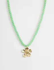 アクセサライズ レディース アクセサリー ネックレス・チョーカー・ペンダントトップ レース Accessorize beaded flower necklace GREEN グリーンのサムネイル