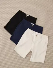 エイソス メンズ ボトムス ハーフパンツ・ショーツ スリムフィット ショートパンツ ASOS DESIGN 3 pack slim fit chino shorts navy and stone BLACKNAVYSTONE ブラック