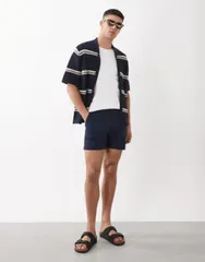 エイソス メンズ ボトムス ハーフパンツ・ショーツ ショートパンツ ASOS DESIGN skinny chino shorts in short length NAVY ネイビー