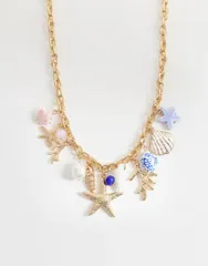 アクセサライズ レディース アクセサリー ネックレス・チョーカー・ペンダントトップ レース マキシ Accessorize starfish charms maxi length necklace in multi マルチカラーのサムネイル